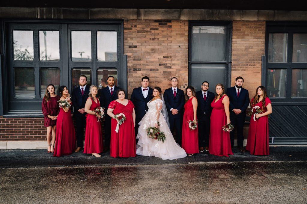wedding party in downtown champaign, Illinois