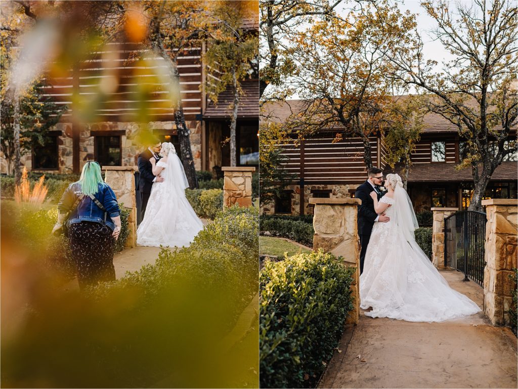 dallas wedding photographer capturing photo of bride and groom at the springs event venue in denton, tx