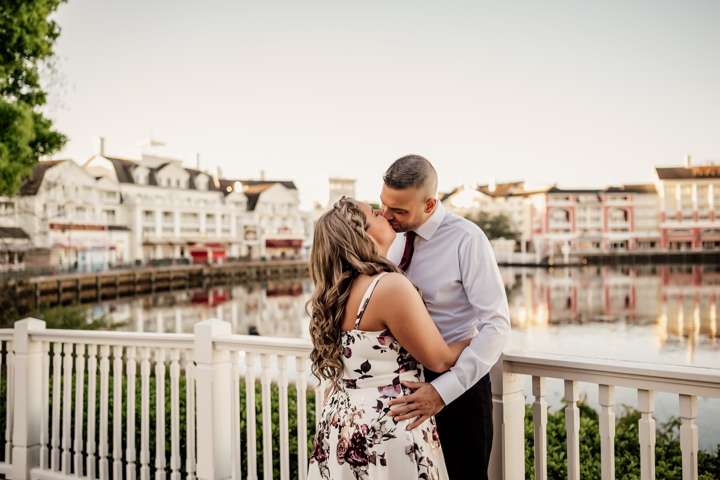 engaged couples at Disney's boardwalk