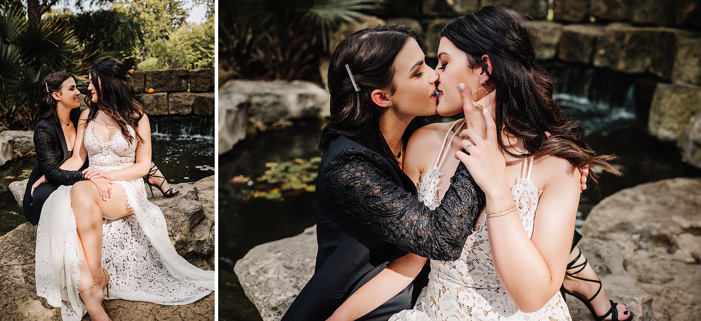 LGBTQ engagement session at the Dallas Arboretum Orchid Hollow 