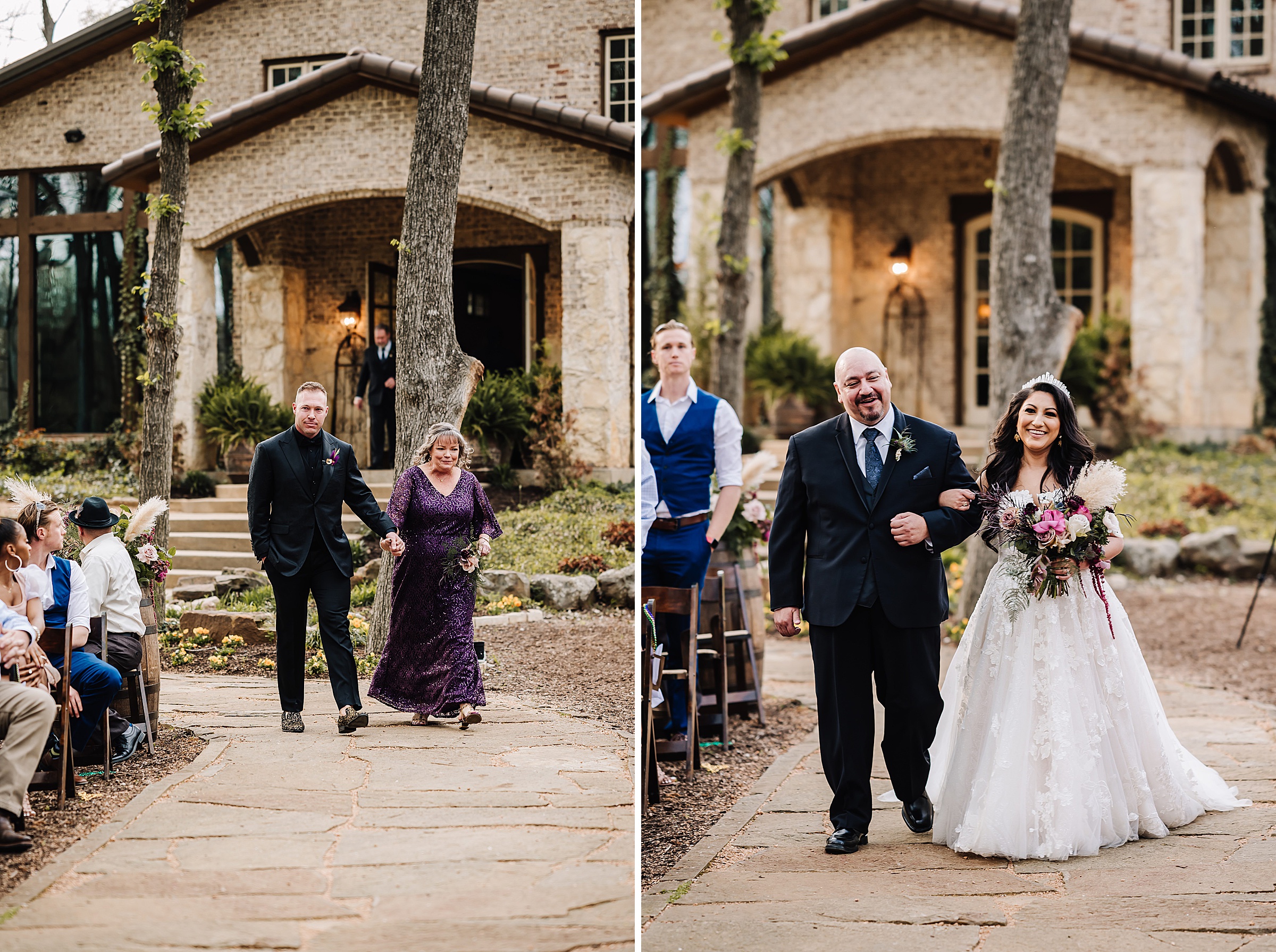 wedding processional in outdoor ceremony