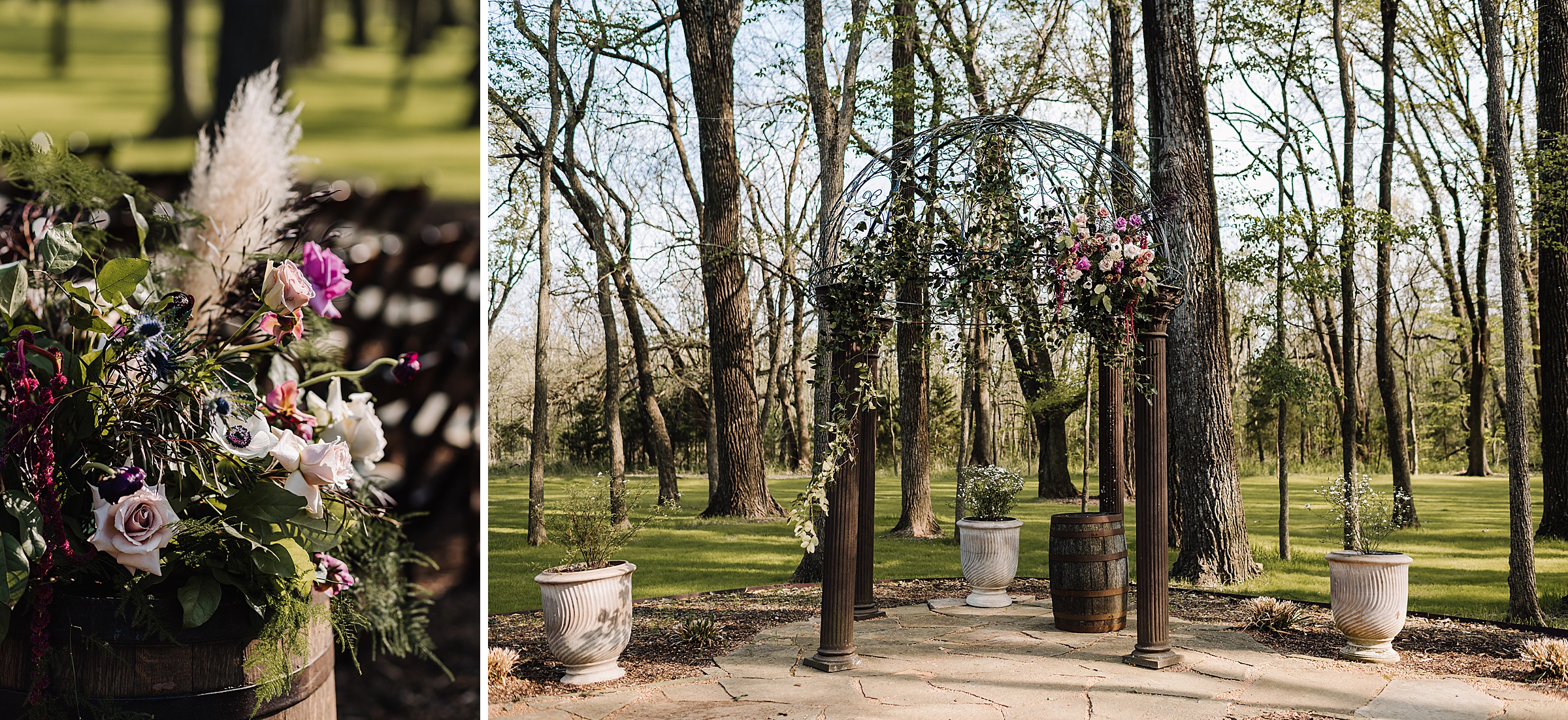 moody florals for black and purple Nola themed wedding
