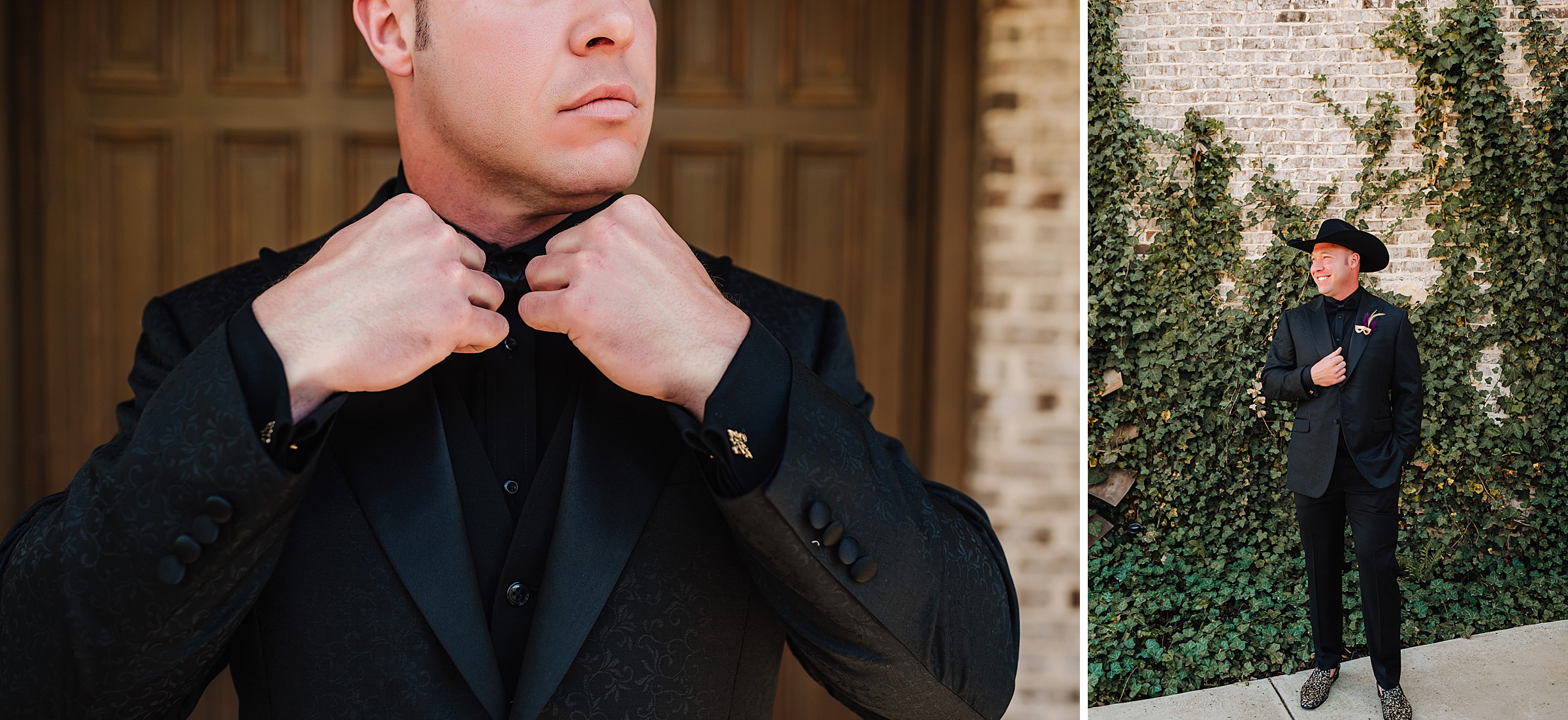 groom portraits at hidden waters wedding and event venue in Waxahachie, tx