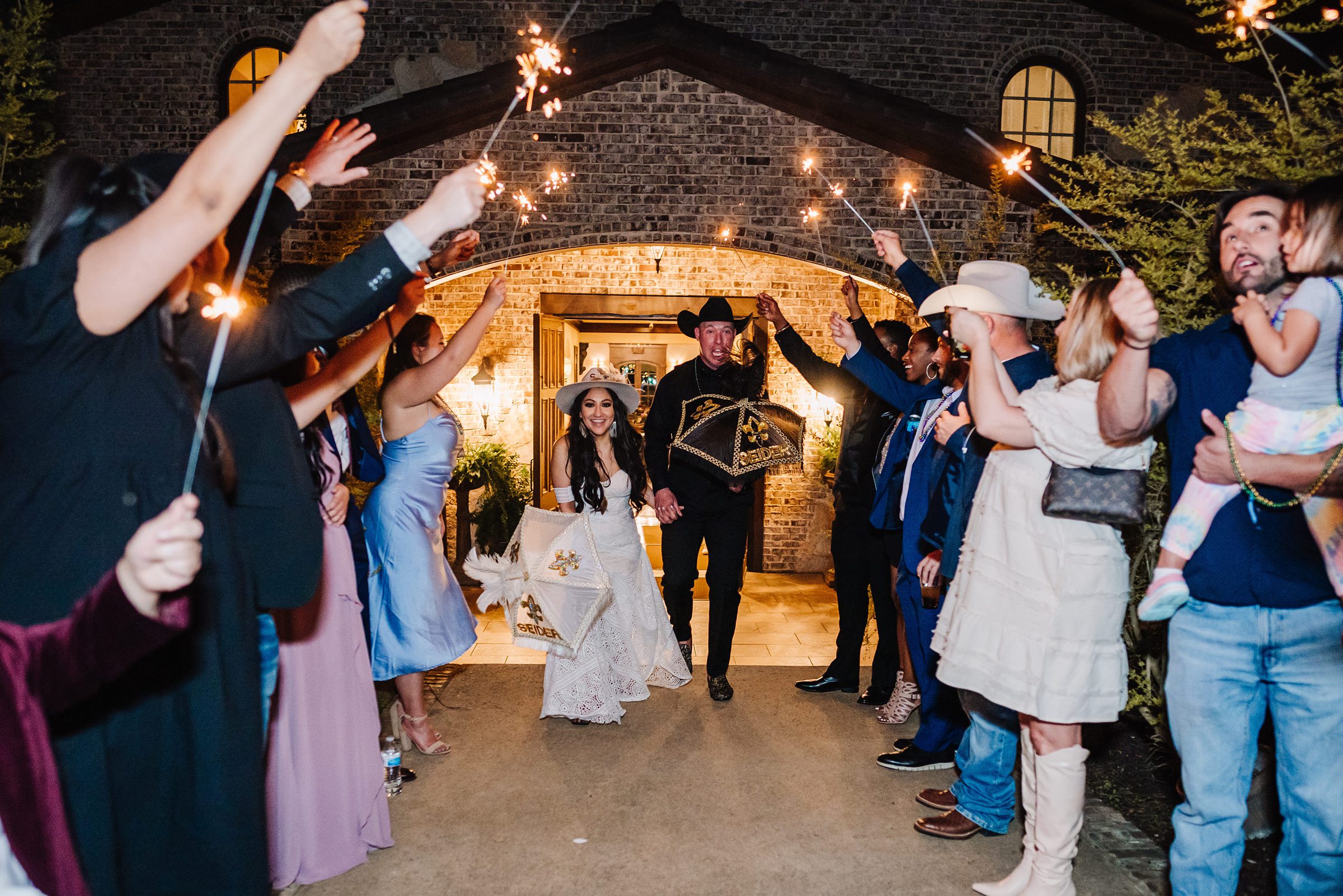 sparkler exit at texas wedding