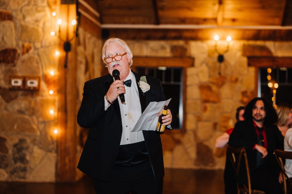 father of the bride giving a speech
