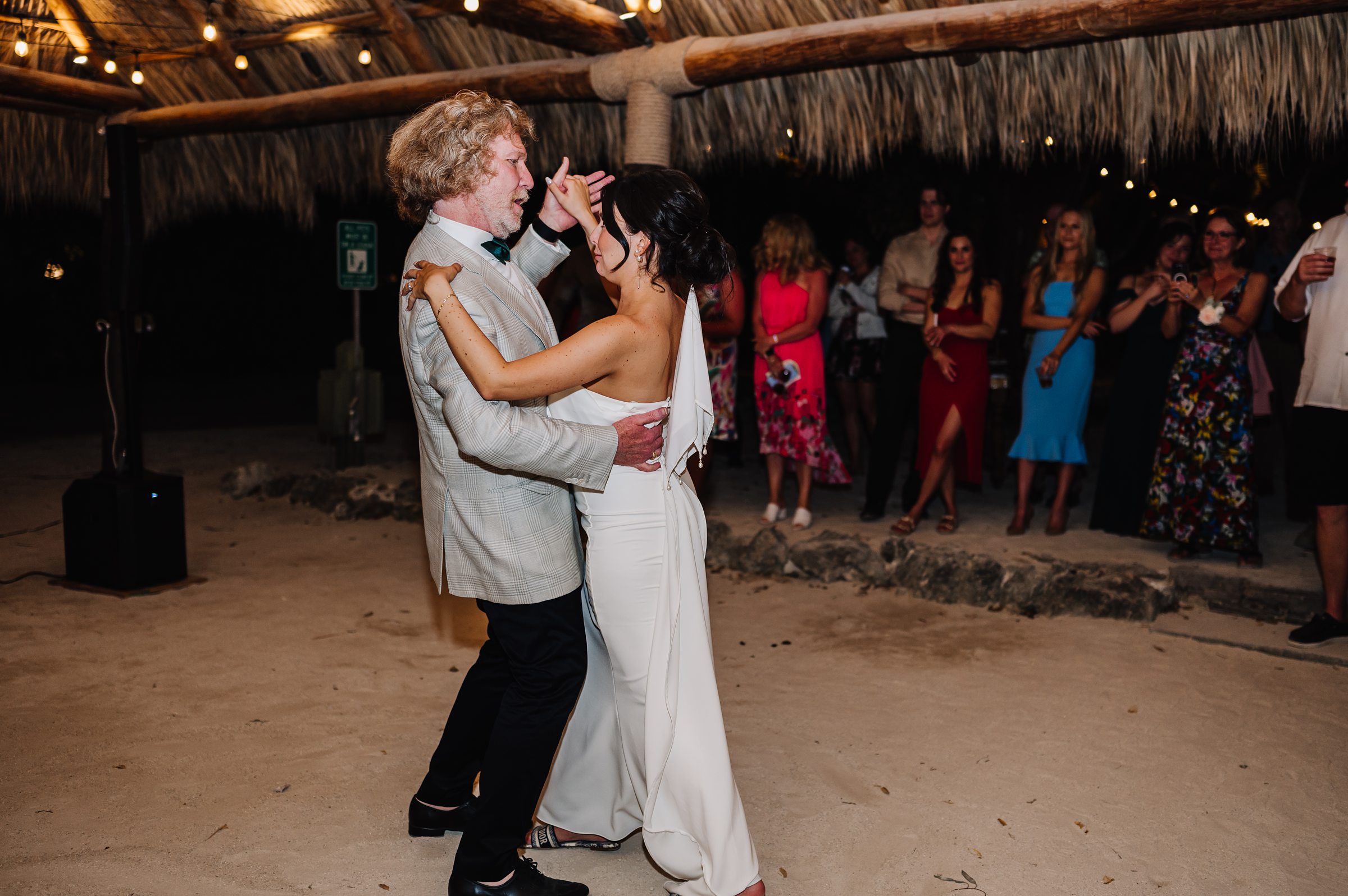 Intimate first dance under the stars at a Key Largo destination wedding.